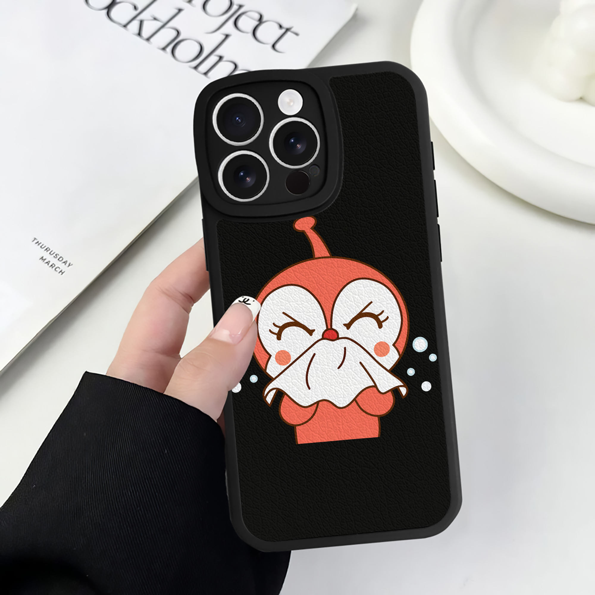 （画像用） アンパンマン Anpanman 【iPhone 16シリーズ対応】シリコンスマホケース（レザー調） 材質：シリコン